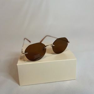 Monica Rimless Hexagon Sunglasses